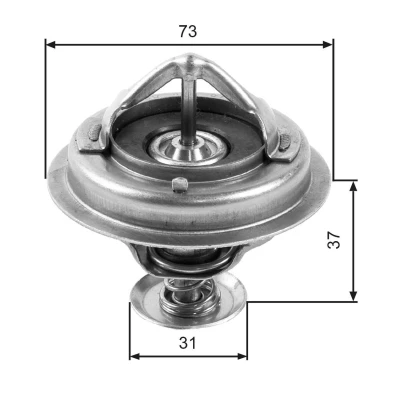 Bilde av GATES TH24582G1 Termostat 82 med tetning uten kapsling TOYOTA: Land Cruiser Prado 70 SUV
