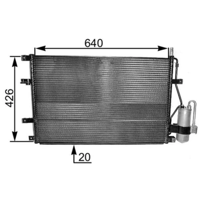 Bilde av MAHLE ORIGINAL AC 227 000S Kondensator med tørker 11, 12 7,65, 8,5 632, 640 VOLVO: V70 2, XC70 I Cross Country, S80