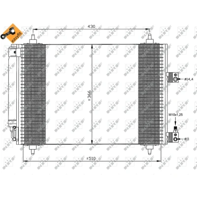 Bilde av NRF EASY FIT 35443 Kondensator med tørker, tetningsring 14,4 11 Aluminium 510