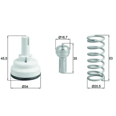 Bilde av MAHLE ORIGINAL TX 182 105D Termostat 105 34 med tetning VOLKSWAGEN: Golf 5, Polo IV Hatchback, Plus / Crossgolf