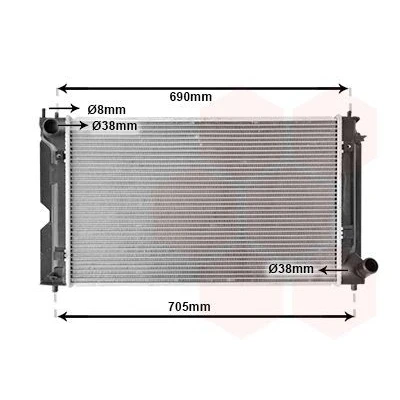 Bilde av VAN WEZEL 53002386 Radiator Aluminium 623 378 26 Kjøleribber loddet TOYOTA: Corolla IX Station Wagon