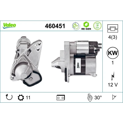 Bilde av VALEO 460451 Starter 12 0,8 11 NO R 30 NISSAN: Qashqai 2, Juke, RENAULT: MEGANE 3 Grandtour, Clio 4, GRAND SCENIC