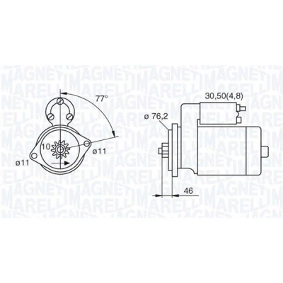 Bilde av MAGNETI MARELLI 063521230160 Starter 12 1,7 10 VOLKSWAGEN: Touran I, Passat B6 Variant, Golf 5, AUDI: TT Coupé, A3 Sportback, SKODA: Octavia 2 Combi