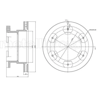 Bilde av METELLI Bremseskive IVECO: Daily 6 , 4 Kasten/Kombi, V Varebil / Stasjonsvogn 306,0mm 28,0mm ventilert 23 0990 Bremseskiver