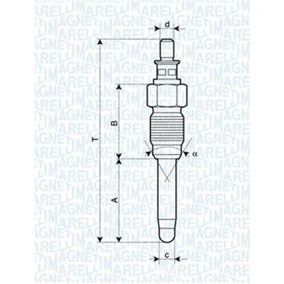 Bilde av MAGNETI MARELLI 062900059304 Glødeplugg 11V 10A M12X1,25
