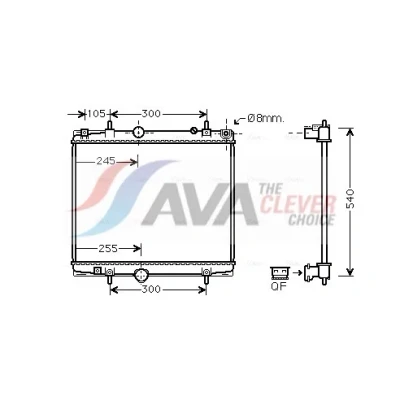 Bilde av PRASCO PEA2331 Radiator Aluminium 466mm 544mm 23mm med hurtigkoplinger Kjøleribber satt sammen mekanisk