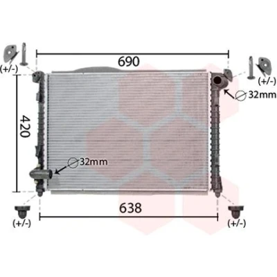 Bilde av VAN WEZEL 06002286 Radiator Aluminium 578 398 26 Kjøleribber loddet MINI: Hatchback
