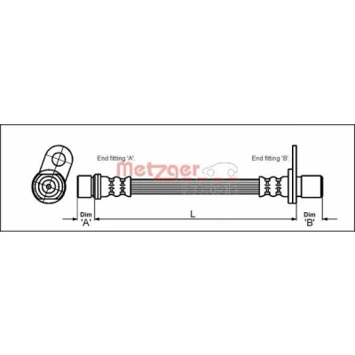 Bilde av METZGER 4112183 Bremseslange 326 F10 x 1 TOYOTA: Carina E Sportswagon