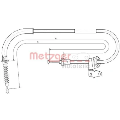 Bilde av METZGER 10.4302 Bremsekabel høyre bak 1402/1255 COFLE MINI: Hatchback