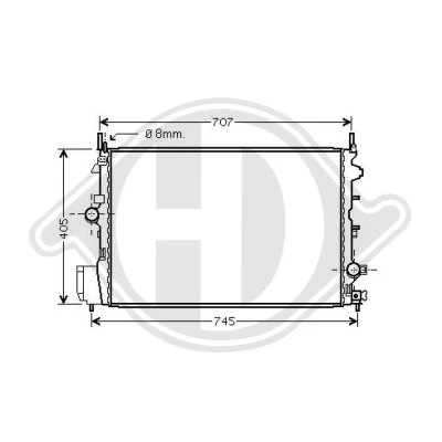 Bilde av DIEDERICHS DCM2669 Radiator Aluminium 650 415 34 Climate OPEL: Vectra C Caravan, SAAB: 9 3 Stasjonsvogn