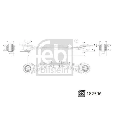 Bilde av FEBI BILSTEIN 182596 Bærebru med lager venstre bakaksel gaffelbom (lastebil) stålplate