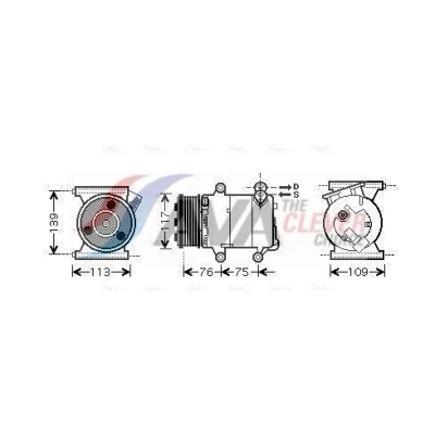Bilde av Kompressor, klimaanlegg 12V ford, land rover OE 1016001041, 1433332, 1434388