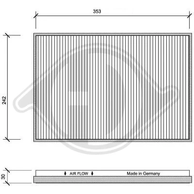 Bilde av DIEDERICHS DCI1046 Kupéfilter Karbonfilter 367 252 30 Climate MERCEDES BENZ: A Klasse