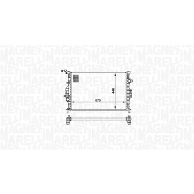Bilde av MAGNETI MARELLI 350213158700 Radiator 670 448 23 Kjøleribber satt sammen mekanisk VOLVO: V70 3, V40 Hatchback, FORD: FOCUS Galaxy Mk2 MPV