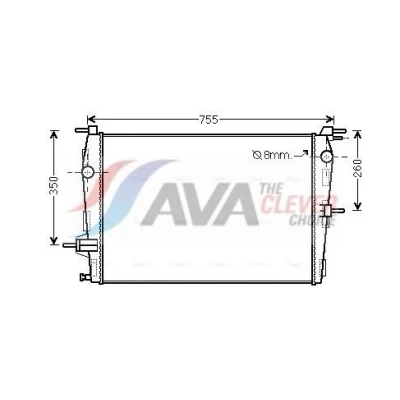 Bilde av PRASCO RT2458 Radiator Aluminium 655 455 16 Kjøleribber loddet