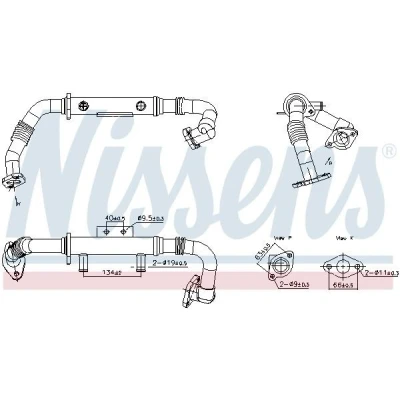 Bilde av NISSENS 989428 EGR kjøler uten undertrykksbypass NISSAN: NP300 Navara Pick up