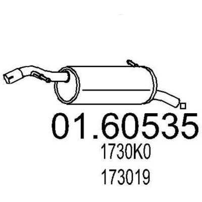 Bilde av MTS 01.60535 Sluttlyddemper 930 CITROËN: C3 I Hatchback, Pluriel