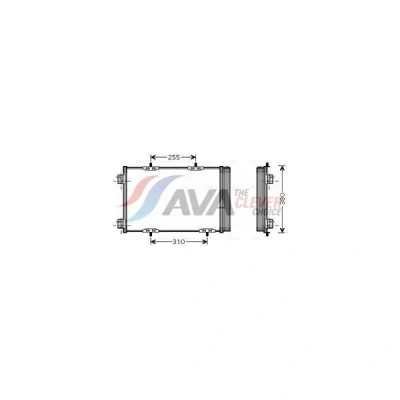 Bilde av PRASCO PEA5291D Kondensator med tørker 14,3 10,9 Aluminium 536 R 134a CITROËN: DS3 Hatchback, C4 II Cactus, C3 II, PEUGEOT: 207 CC, 208 I Hatchback