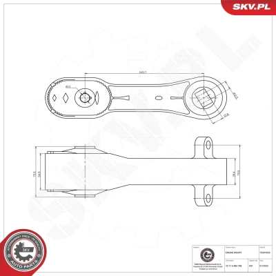 Bilde av Lagring, motor, Bak, Foran, Venstre, Høyre Esen skv 75SKV033 bmw, mini OE 22 11 6 885 778, 786, 788
