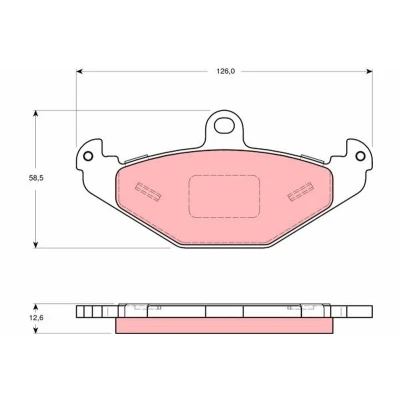 Bilde av TRW GDB1494 Bremseklosser ikke klargjort for slitasjeindikator LOTUS: Elise S1, S2