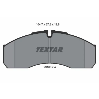 Bilde av TEXTAR 2916002 Bremseklosser klargjort for slitasjeindikator IVECO: DAILY 3 Kasten/Kombi, 3, RENAULT TRUCKS: Mascott Flatvogn lastebil / Chassis