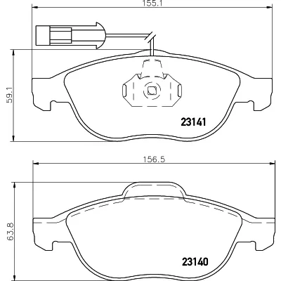 Bilde av HELLA 8DB 355 008 421 Bremseklosser med integrert slitasjevarselkontakt ALFA ROMEO: 156 Sportwagon