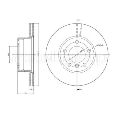 Bilde av METELLI 23 0396C Bremseskiver 296,0 22,0 5 79,0 ventilert spraylakkert BMW: Touring, Sedan