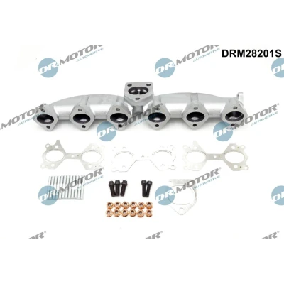 Bilde av DR.MOTOR AUTOMOTIVE DRM28201S Eksosmanifold med tetning festemateriell, skruer BMW: 5 Touring, Sedan, X5