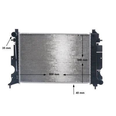 Bilde av MAHLE ORIGINAL CR 643 000S Radiator for kjøretøy uten luftkondisjonering 500 350 18 Kjøleribber loddet SAAB: 900 II Cabrio, 9 3 Hatchback