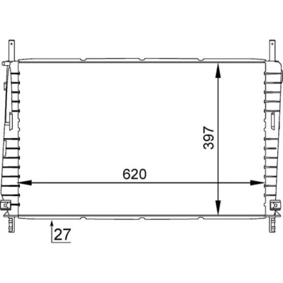 Bilde av MAHLE ORIGINAL CR 1141 000S Radiator for kjøretøy med luftkondisjonering 621 388 27 Kjøleribber loddet