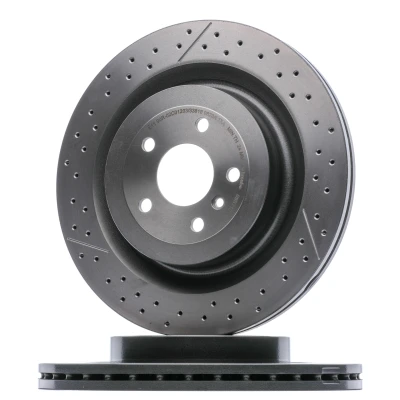 Bilde av BREMBO 09.B710.11 Bremseskiver 345 26 5 slisset / perforert, innvendig ventilert belagt høy karbon med skruer MERCEDES BENZ: GL, ML Klasse, GLE SUV