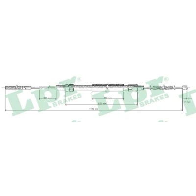 Bilde av LPR C0939B Bremsekabel 1500/935 Trommelbrems VOLKSWAGEN: GOLF 3 Variant,