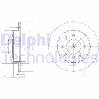 Bilde av DELPHI BG4017 Bremseskiver 258 10 4 fullt ut oljet ubehandlet uten hjullager, ABS sensorring