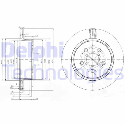 Bilde av DELPHI BG4024 Bremseskiver 310 18 5 ventilert oljet ubehandlet uten hjullager, ABS sensorring LEXUS: GS IV, IS 2, 3