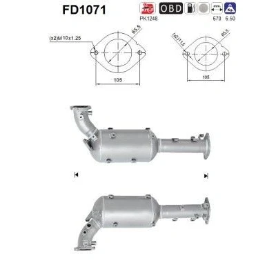 Bilde av AS FD1071 Partikkelfilter Cordierit NISSAN: Pathfinder 3