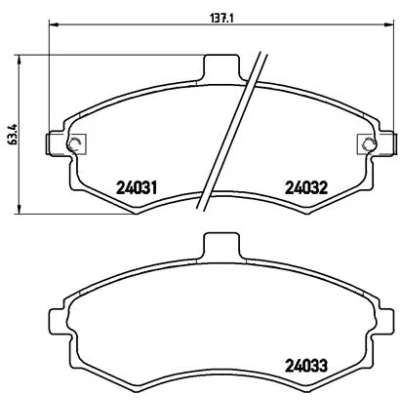 Bilde av BREMBO P 30 020 Bremseklosser med akustisk slitasjevarsel uten tilbehør HYUNDAI: Matrix