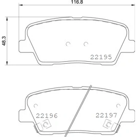 Bilde av BREMBO P 30 105 Bremseklosser med akustisk slitasjevarsel antihyle blikk tilbehør KIA: SORENTO 3, HYUNDAI: Santa FE Grand Fé