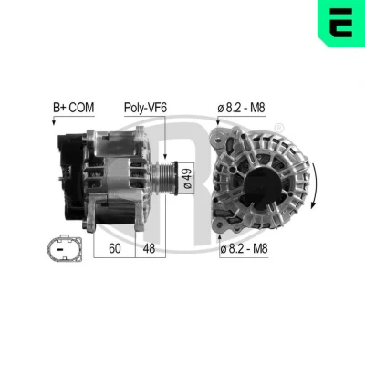 Bilde av ERA 210706A Dynamo 14V 140A VOLKSWAGEN: Transporter 5 Bus, 5, Multivan (7HM, AUDI: A4 B8 Avant, A5 Coupé, Allroad