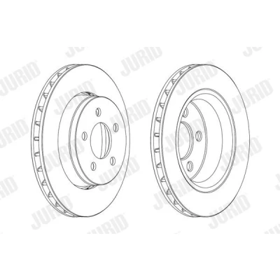 Bilde av JURID 563041JC Bremseskiver 302 28 5 114,3 ventilert belagt uten skruer JEEP: Compass, DODGE: Ram 1500 Pick up, Nitro SUV