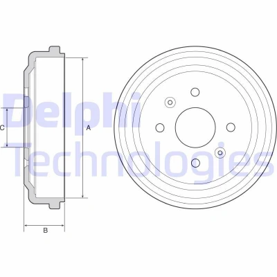 Bilde av DELPHI BF548 Bremsetrommel uten ABS sensorring, hjullager, lager 230