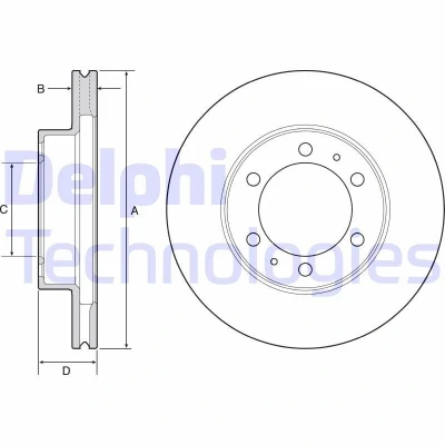 Bilde av DELPHI BG4557 Bremseskiver 319 28 6 ventilert oljet ubehandlet uten hjullager, ABS sensorring TOYOTA: Hilux 3 Pick up, VIII up