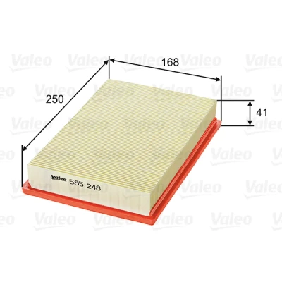 Bilde av VALEO 585248 Luftfilter 41 168 250 Filterinnsats HYUNDAI: ACCENT 1, 2, MAZDA: 929 II Coupé