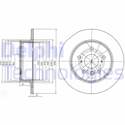 Bilde av DELPHI BG4156 Bremseskiver 288 10 5 fullt ut oljet ubehandlet uten hjullager, ABS sensorring LEXUS: RX I