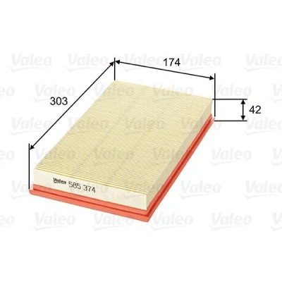 Bilde av VALEO 585374 Luftfilter 42 174 303 Filterinnsats PEUGEOT: Partner II Van, 207 Hatchback, 308 I CITROËN: Berlingo