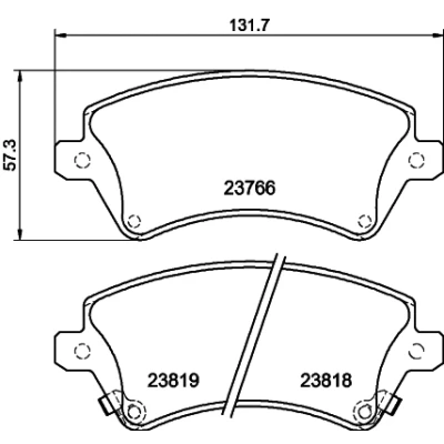 Bilde av HELLA 8DB 355 017 241 Bremseklosser med akustisk slitasjevarsel TOYOTA: Corolla IX Hatchback, Station Wagon, X Sedan