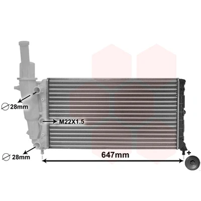 Bilde av VAN WEZEL 17002140 Radiator Aluminium 577 322 23 *** IR PLUS med blindplugg Kjøleribber satt sammen mekanisk