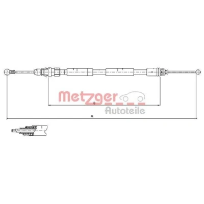 Bilde av METZGER 11.6808 Bremsekabel høyre bak 1598/1465 COFLE OPEL: Vivaro A Combi, Van, NISSAN: Primastar Minibuss, Van