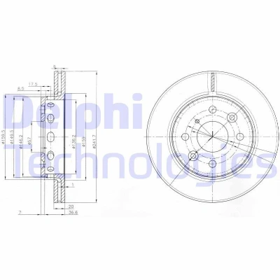 Bilde av DELPHI BG3074 Bremseskiver 243 20 4 ventilert oljet ubehandlet uten hjullager, ABS sensorring