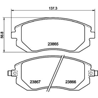 Bilde av HELLA 8DB 355 010 211 Bremseklosser med akustisk slitasjevarsel tilbehør SUBARU: Forester III, Legacy 4, Impreza III Hatchback