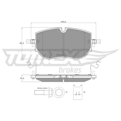 Bilde av TOMEX brakes TX 60 65 Bremseklosser framaksel klargjort for slitasjeindikator SKODA: Enyaq IV SUV, VOLKSWAGEN: ID.5, ID.4